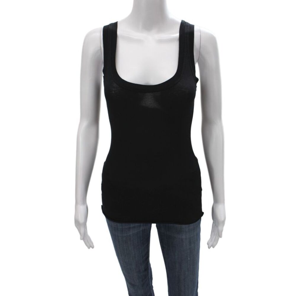 Velvet by Graham & Spencer Womens Scoop Neck Sleeveless Black Tank Size XS
